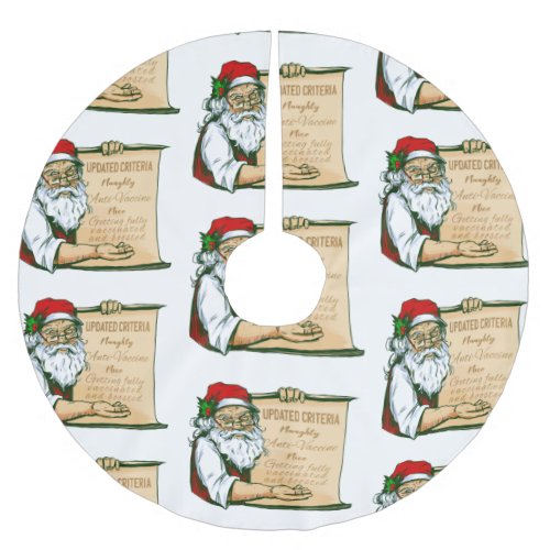 covid christmas santa claus vaccine naughty brushed polyester tree skirt