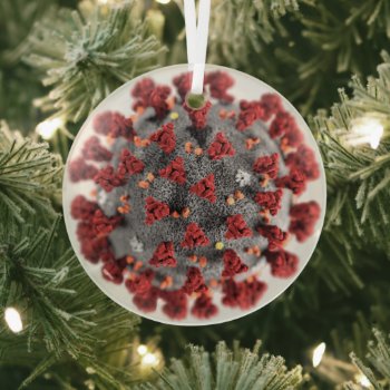 Covid Coronavirus Glass Ornament by WRAPPED_TOO_TIGHT at Zazzle