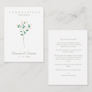 Covid Details Sophisticated Coral Elegant Branches Enclosure Card