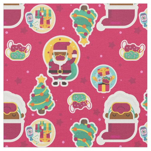 covid face mask black santa fabric