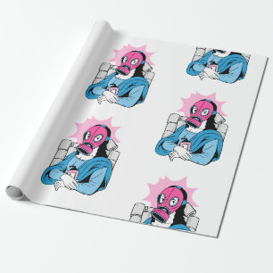covid face mask mona lisa funny wrapping paper