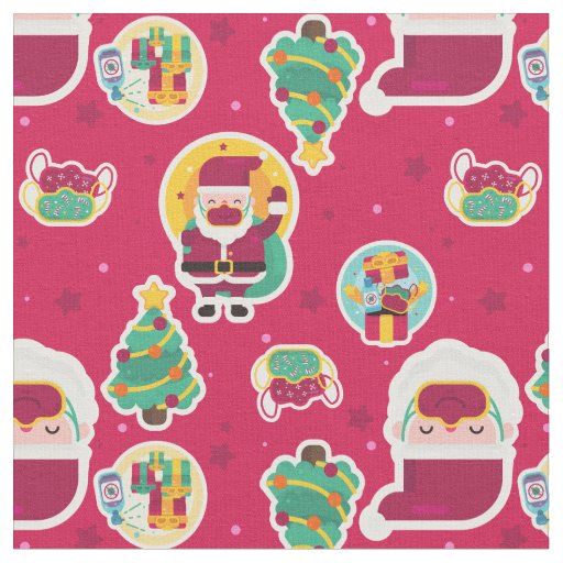 covid face mask santa tree fabric