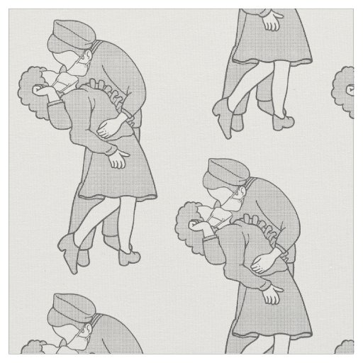 covid face mask ww2 kissing couple fabric