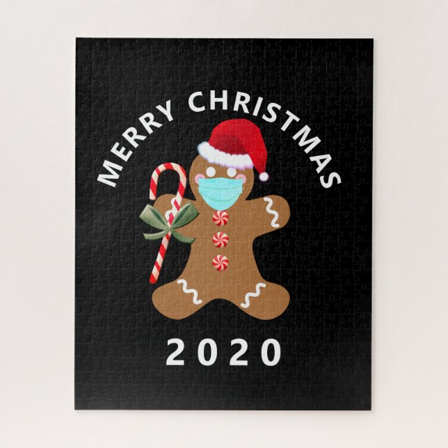 Covid Gingerbread Man Funny Christmas 2020 Jigsaw Puzzle (Vertical)