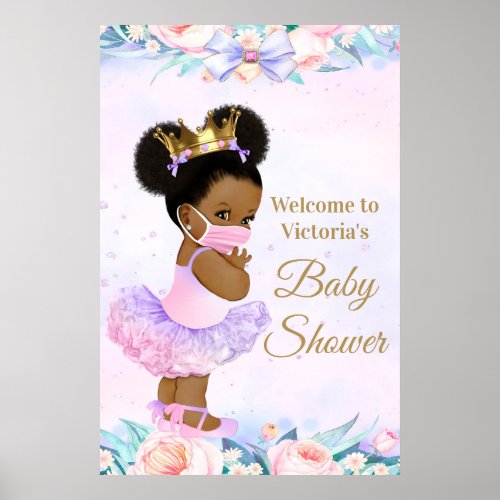 Covid Girl Baby With Mask Baby Shower Welcome Sign