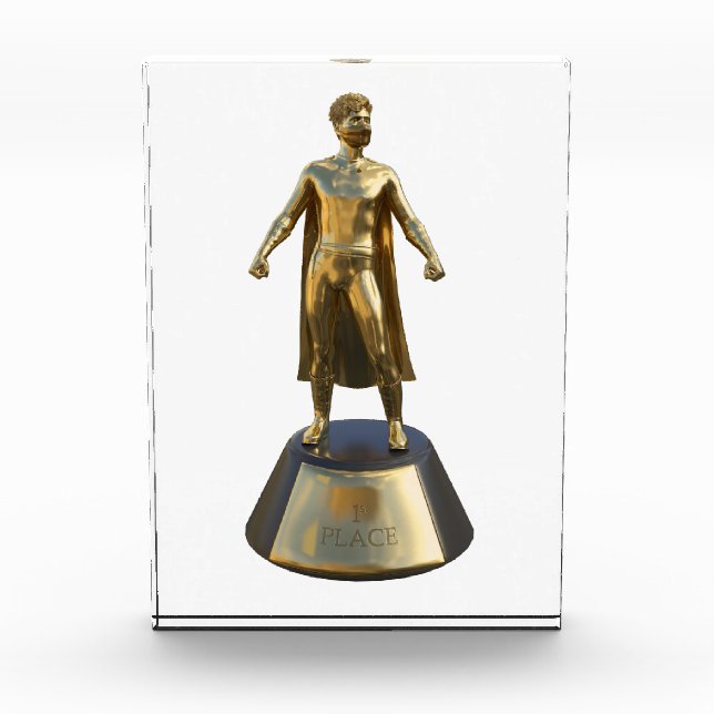 COVID Hero (Male) Acrylic Award (Front)