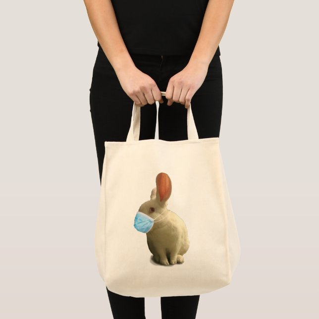 COVID Mask Bunny Tote Bag (Front (Product))