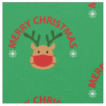 covid merry christmas face mask reindeer fabric
