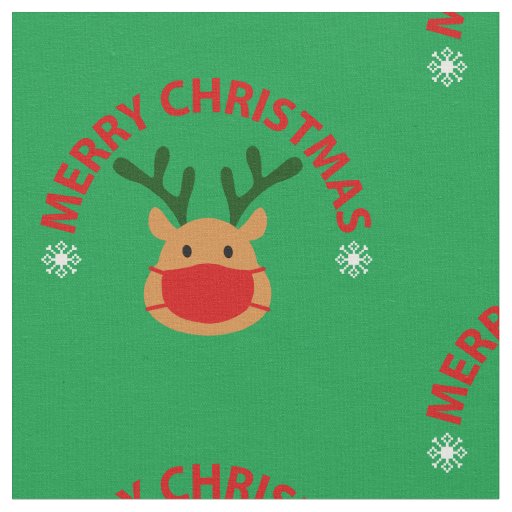 covid merry christmas face mask reindeer fabric