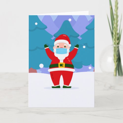 covid merry christmas face mask santa claus invitation