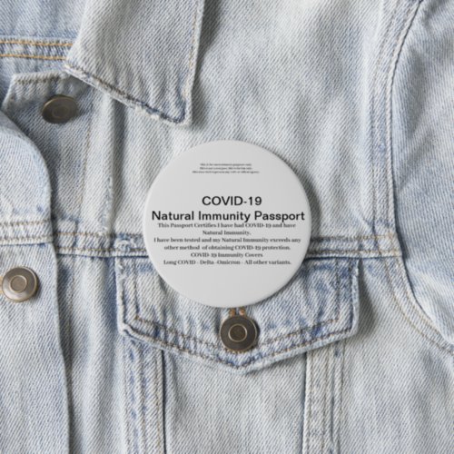 COVID Natural Immunity Passport IDs Badge card Button