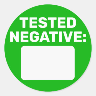 Covid Negative Write On Classic Round Sticker