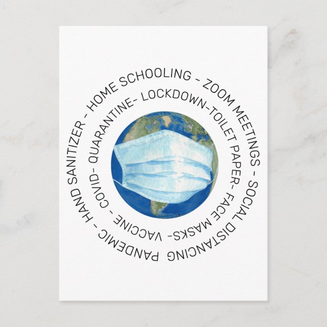 Covid Quarantine World Commemorative Postcard (Front)