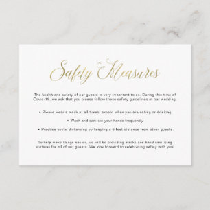 Covid Safety Guidelines   Wedding Gold Mask Info Enclosure Card