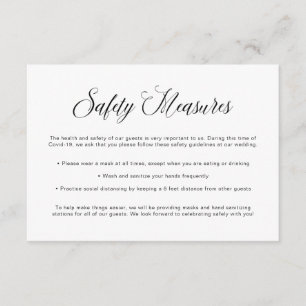 Covid Safety Guidelines   Wedding Mask Information Enclosure Card