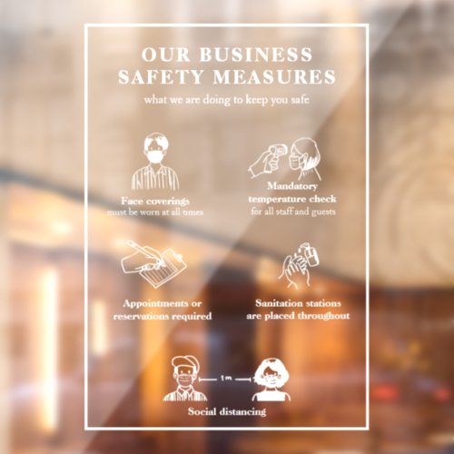 COVID Safety Measures Mask Requirement Business Window Cling
