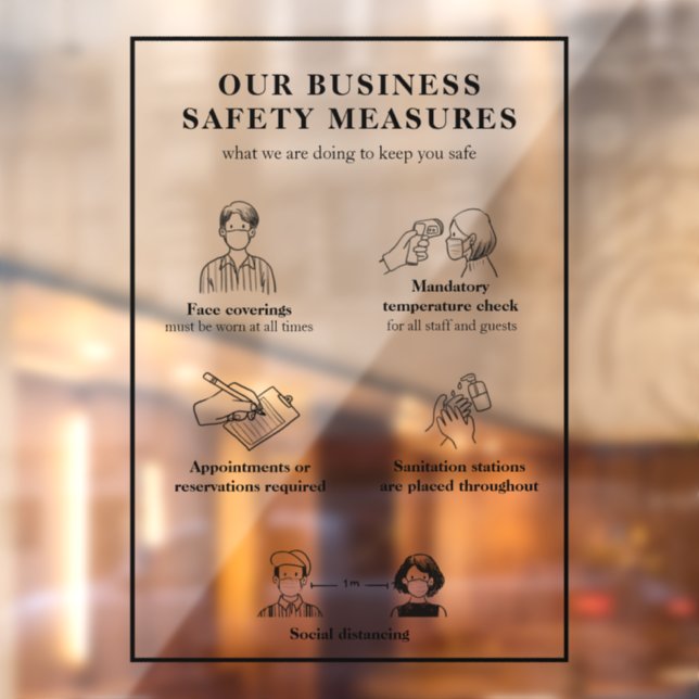 COVID Safety Measures Mask Requirement Business Window Cling (Sheet 2)