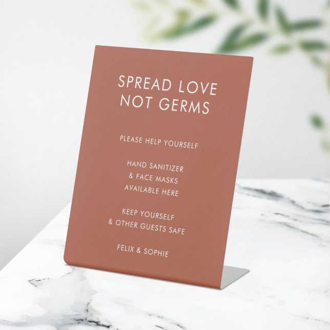 Covid Safety | Sanitizing Terracotta Wedding Pedestal Sign (Creator Uploaded)