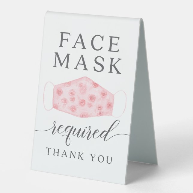 Covid Safety Wear A Mask Tabletop Sign (Front)