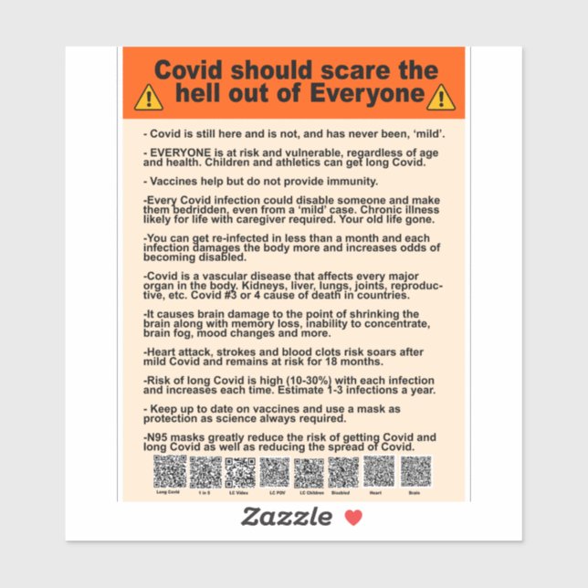Covid should scare the  hell out of everyone sticker (Sheet)