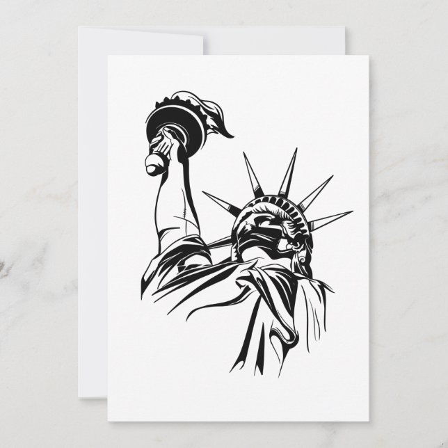 covid statue of liberty face mask invitation (Front)