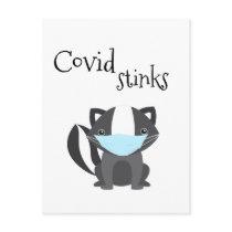 Covid Stinks Funny Skunk Quarantine Face Mask Postcard