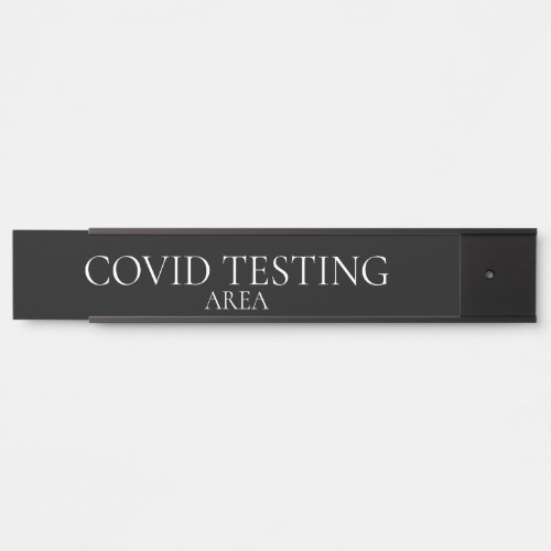 Covid Testing Area In Dark Background Door Sign