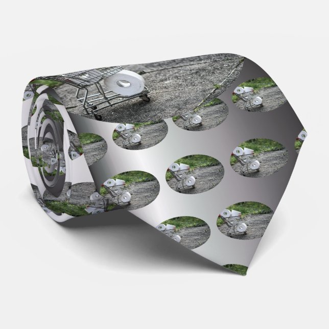 Covid Toilet Paper Shopping Neck Tie (Rolled)