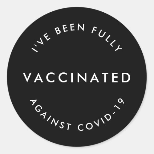 Covid Vaccinated  Black Coronavirus Vaccine Classic Round Sticker
