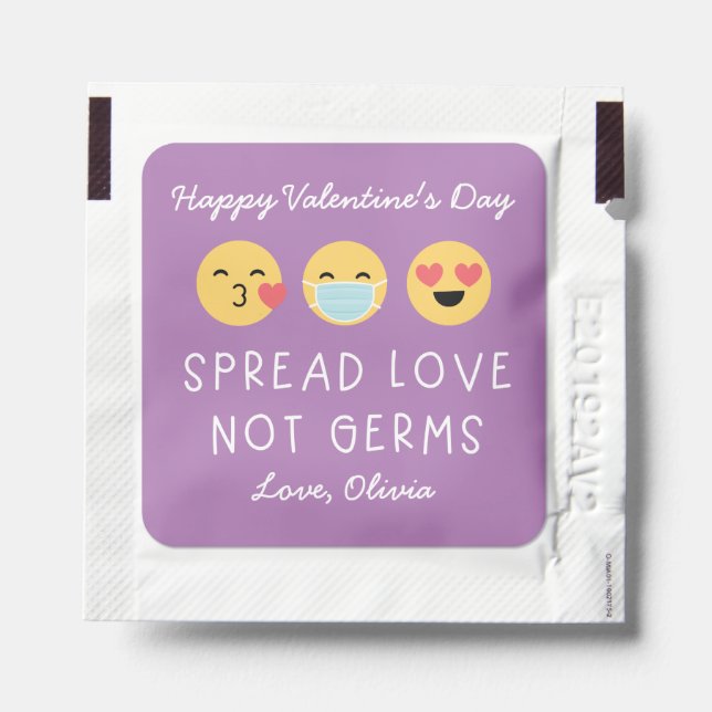 Covid Valentine Emoji Hand sanitizer - Purple Packet (Sticker on Packet)