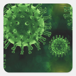 Covid Virus Pathogen Infection Square Sticker