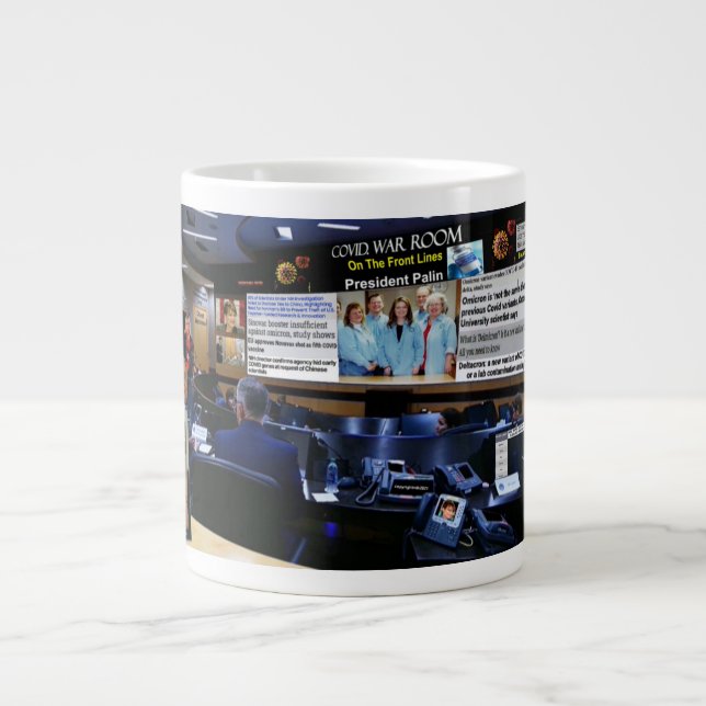 Covid. war room giant coffee mug (Front)