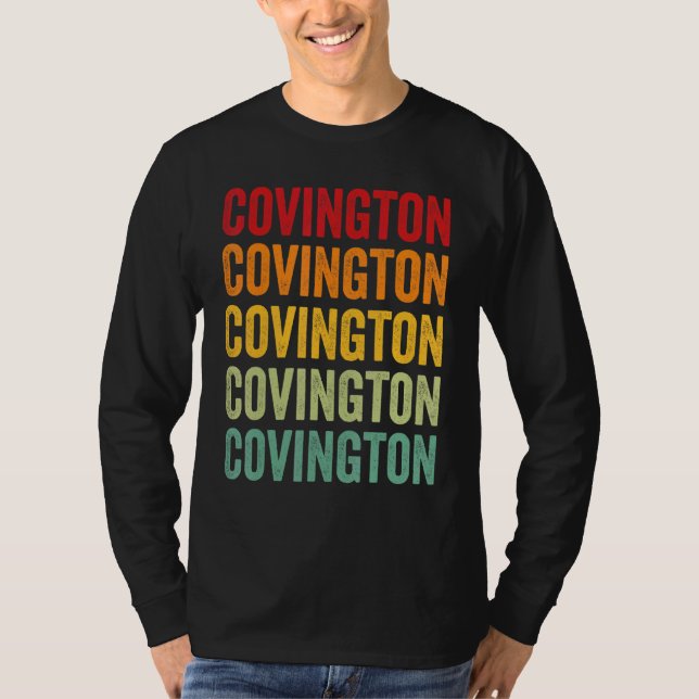 Covington County Virginia Rainbow Text Design T-Shirt (Front)