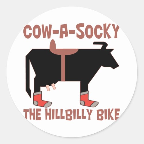 Cow A Socky Classic Round Sticker