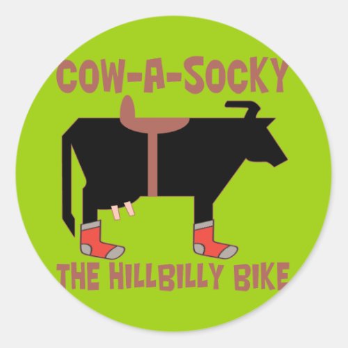 Cow A Socky Classic Round Sticker