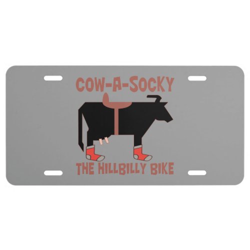 Cow A Socky The Hillbilly Bike Any Color License Plate