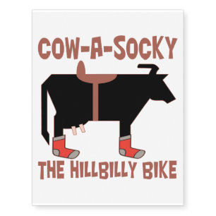 Cow A Socky The Hillbilly Bike Temporary Tattoos