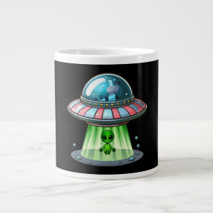 Cow Abducting Alien Giant Coffee Mug