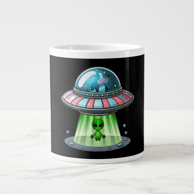 Cow Abducting Alien Giant Coffee Mug (Front)