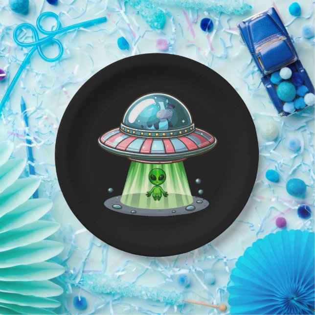 Cow Abducting Alien Paper Plates (Party)