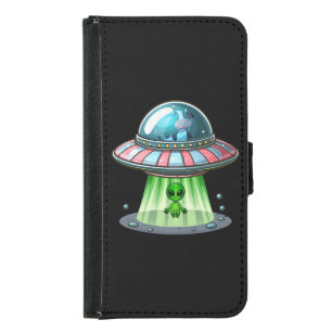Cow Abducting Alien Samsung Galaxy S5 Wallet Case