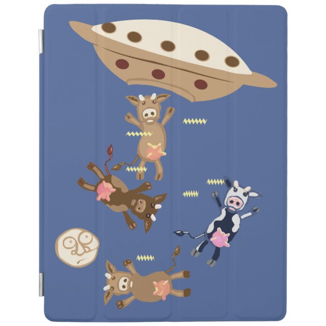 Cow abductions by ufo iPad smart cover (Front)