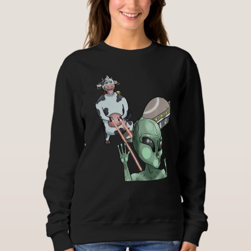 Cow Alien Ufo Spaceship Galaxy Science Fiction Sweatshirt
