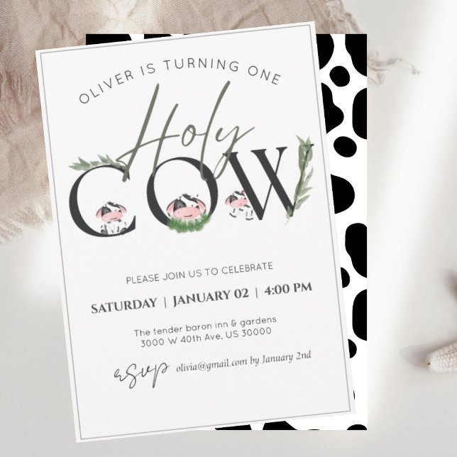 cow all age boy birthday  invitation (Creator Uploaded)