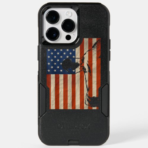 Cow American Flag Cattle Animal Lover Patriotic OtterBox iPhone 14 Pro Max Case