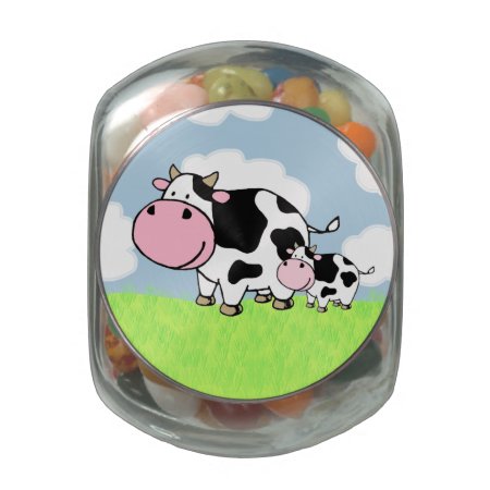 Cow And Baby Jelly Belly Candy Jar