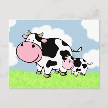 Cow And Baby Postcard by mail_me at Zazzle