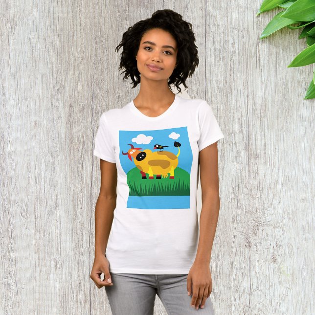 Cow And Blackbird Womens T-Shirt (Creator Uploaded)