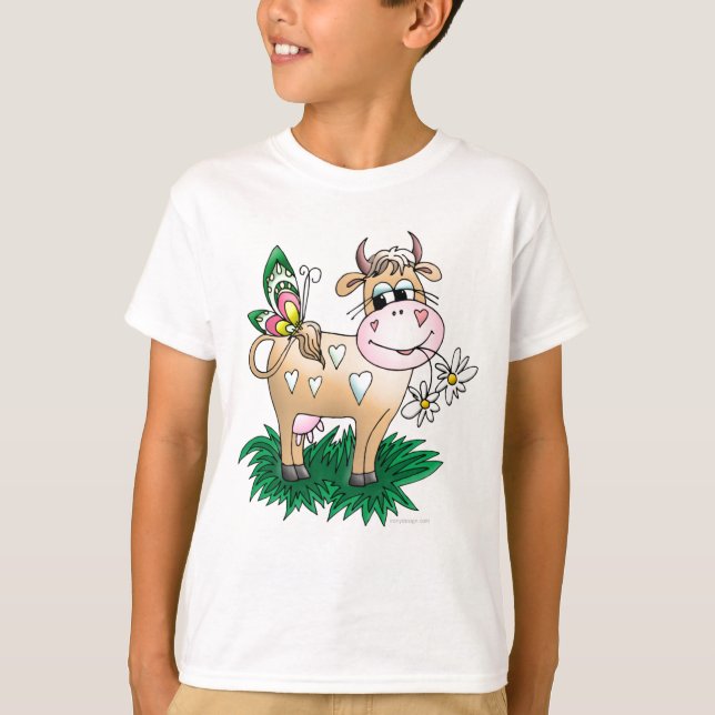 Cow and Butterfly T-Shirt (Front)