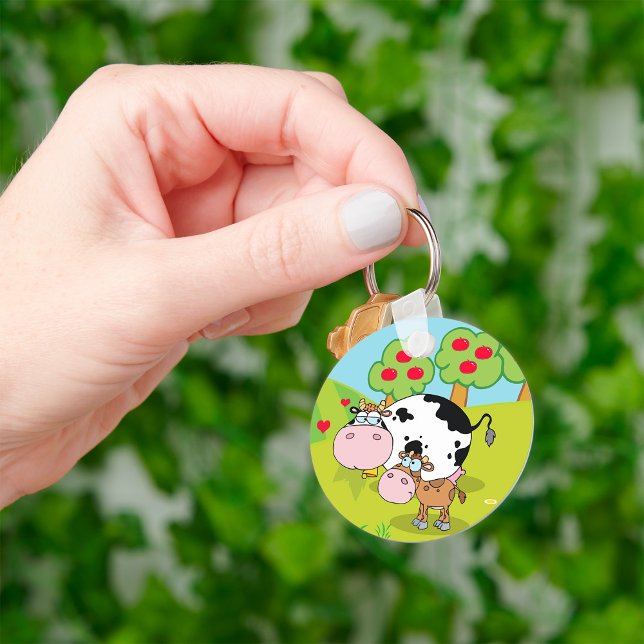 Cow and Calf Farm Scene Keychain (Creator Uploaded)